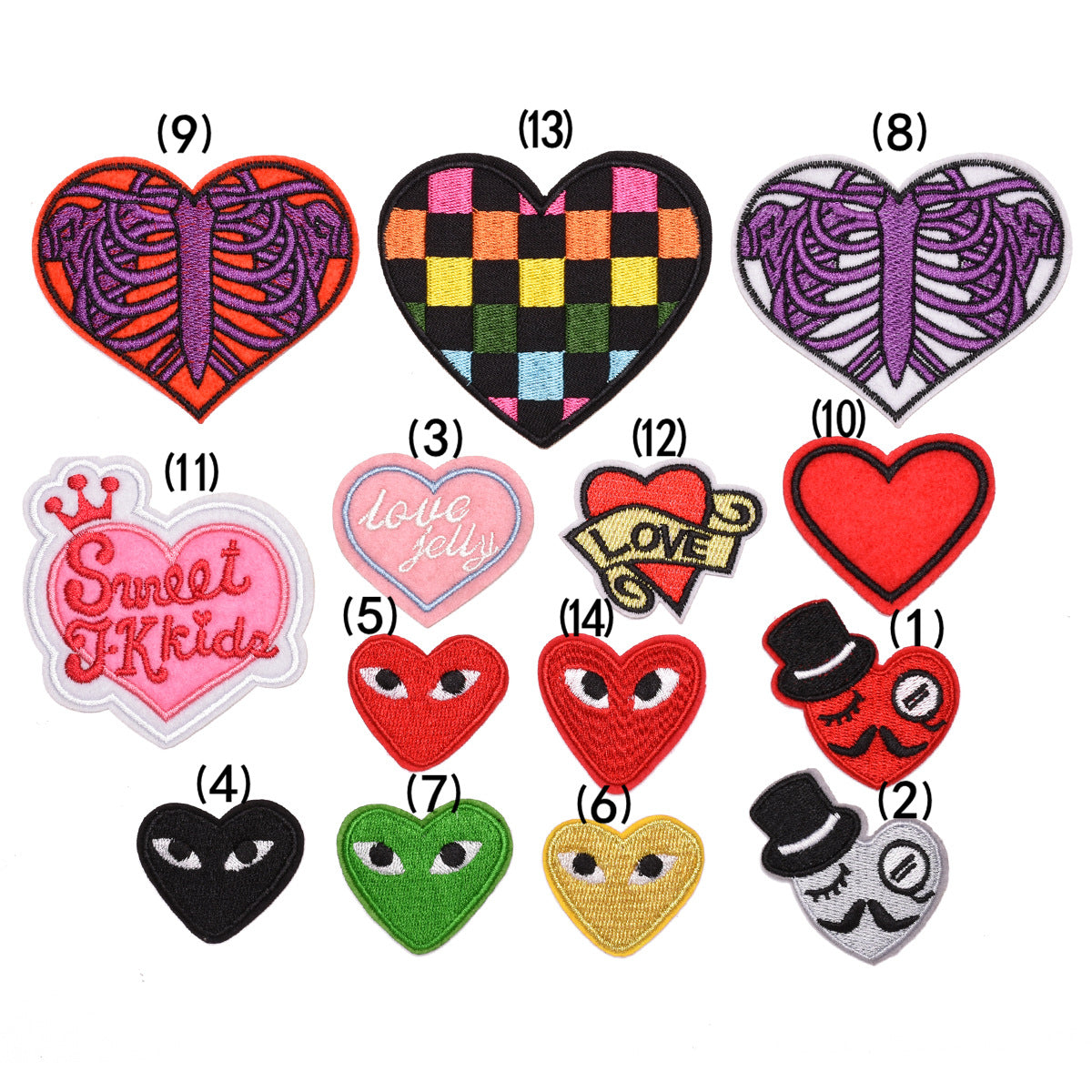 Emb patches - Heart(Iron On) – www.jimmybuttons.com.au