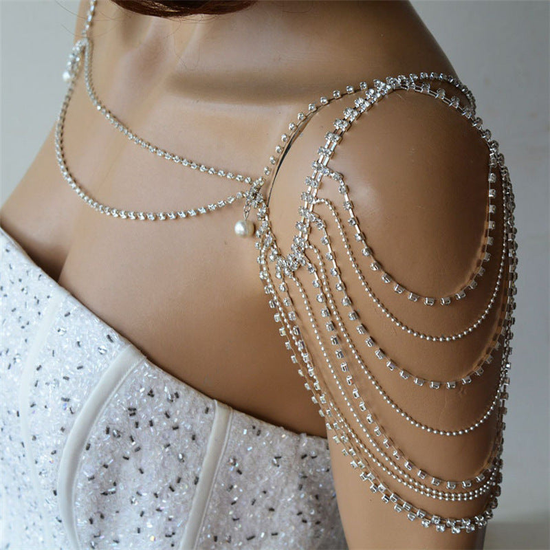 NEW New Luxury Multilayer Rhinestone Shoulder Chain Boho Bride Wedding www.jimmybuttons