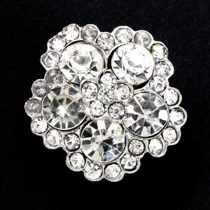 Flower diamonte shank button 29mm