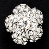 Diamonte flower shank button 16mm