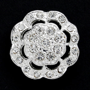 Diamonte encrusted flower shank 24mm