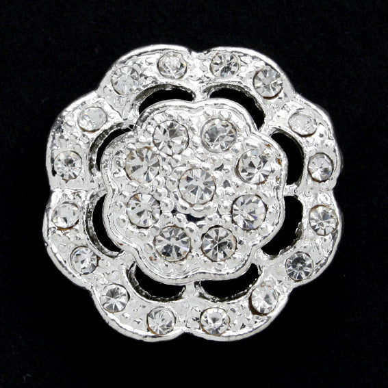 Diamonte encrusted flower shank 24mm