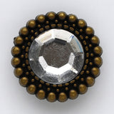 Round clear facet shank button