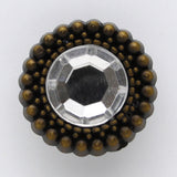 Round clear facet shank button