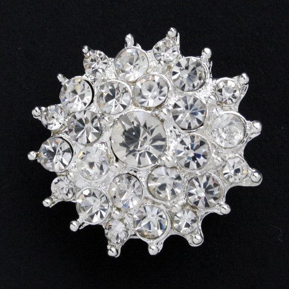 Flower diamonte shank button 25mm