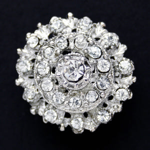 Flower diamonte shank button 25mm