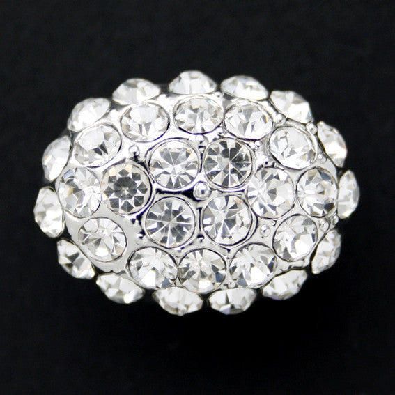 Oval diamonte encrusted shank button 24mm