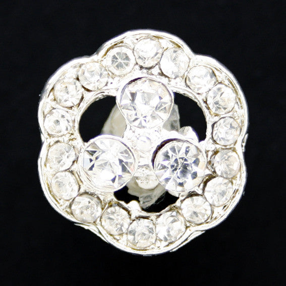 Diamonte encrusted flower shank button