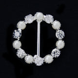 Round pearl with crystal buckle