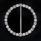 Round pearl with crystal buckle