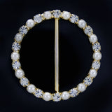 Round pearl with crystal buckle