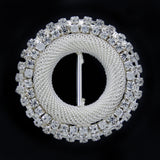 Double raw round crystal bulk with mesh chain