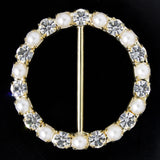 Round pearl with crystal buckle
