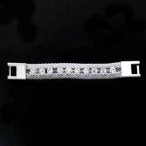 Diamanté on mesh chain bracelet