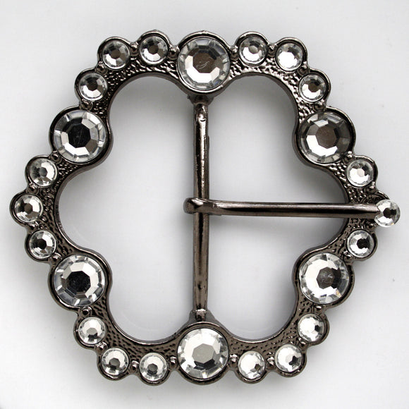 Scallopped edge  Diamanté  buckle