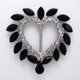 Colorful love heart Diamanté brooch