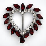 Colorful love heart Diamanté brooch
