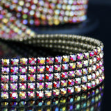Crystal trim tape in thread