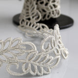 Leaf guipure motif botanical lace