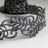 Leaf guipure motif botanical lace