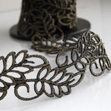 Leaf guipure motif botanical lace
