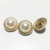 Half dome pearl shank button with chain edge