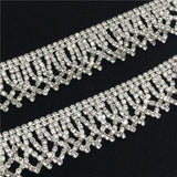 Overlapping Loop Crystal Rhinestone Fringe