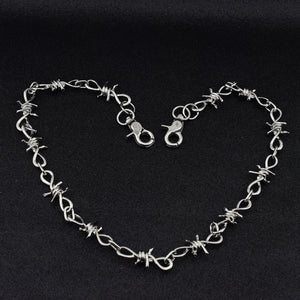 Punk Hip Hop Rock Barbed Wire Thorns Choker chain