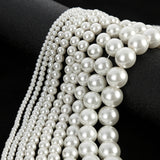 Glass pearl beads in string