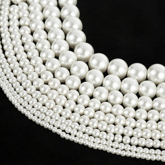 Glass pearl beads in string