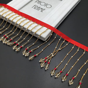 NEW - crystal seeding beads fringe