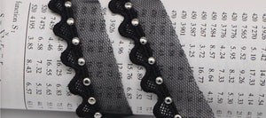 NEW - emb on mesh with stud edging trims