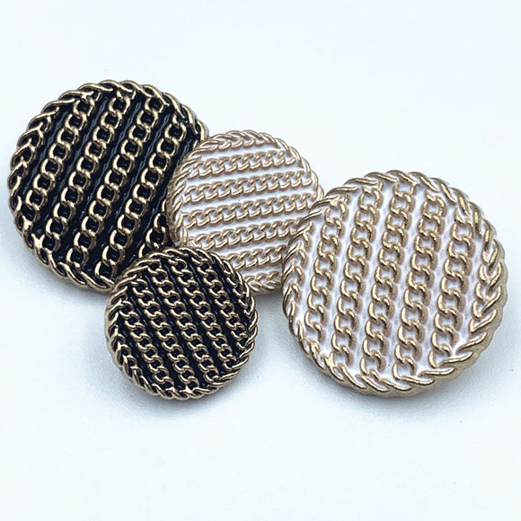 Retro Enamel Chain shank button – www.jimmybuttons.com.au