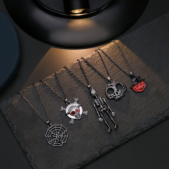Jewelry Long Head Ghost Pumpkin Sweater Chain Bat Pendant Halloween Necklace
