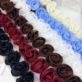 {2026 NEW} Colorful 3D chiffon rose flower lace edge trim