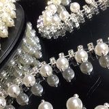 NEW - Pearl and Diamanté Trim