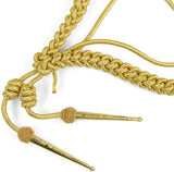 NEW - TITAN Gold Bullion Wire Thick Braided Aiguillette with Mesh & Metal Tips