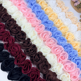 {2026 NEW} Colorful 3D chiffon rose flower lace edge trim