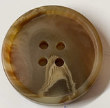 Curved button with thin edge