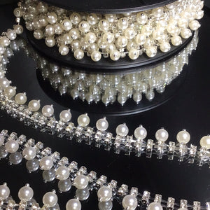 NEW - Pearl and Diamanté Trim