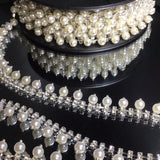 NEW - Pearl and Diamanté Trim