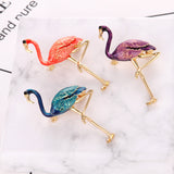 Flamingo bird brooches