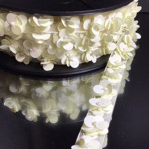 NEW - Ivory Blossom Sequin and Bead Trim