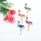 Flamingo bird brooches