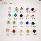 Cubic glass shank buttons
