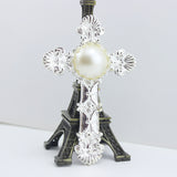 Vintage Silver Tone Cross Pin/Pendant