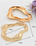 NEW-Hammered odd metal ring buckle