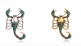 Scorpions brooches with dimanate