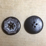 NEW - Wooden Button with Printed Snow Flake