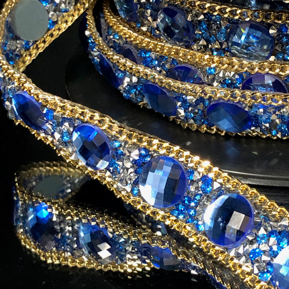 Iron on blue orb trim